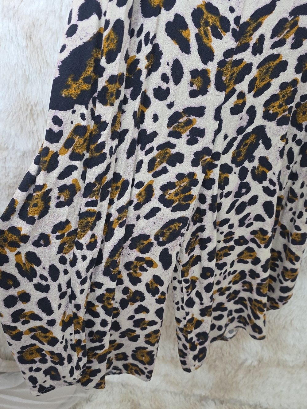 Urban Romantics Leopard Print Midi Slip Dress Rayon Size Large - Picture 5 of 9